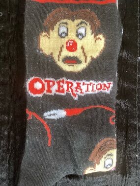 Operation Game Novelty Socks - Black with Red Accentso 6-12